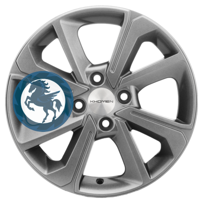 Фотография товара h0402574. Диск Khomen Wheels KHW1501 (Logan/Sandero/Xray) 6х15 4/100 ET40 60,1 G-Silver